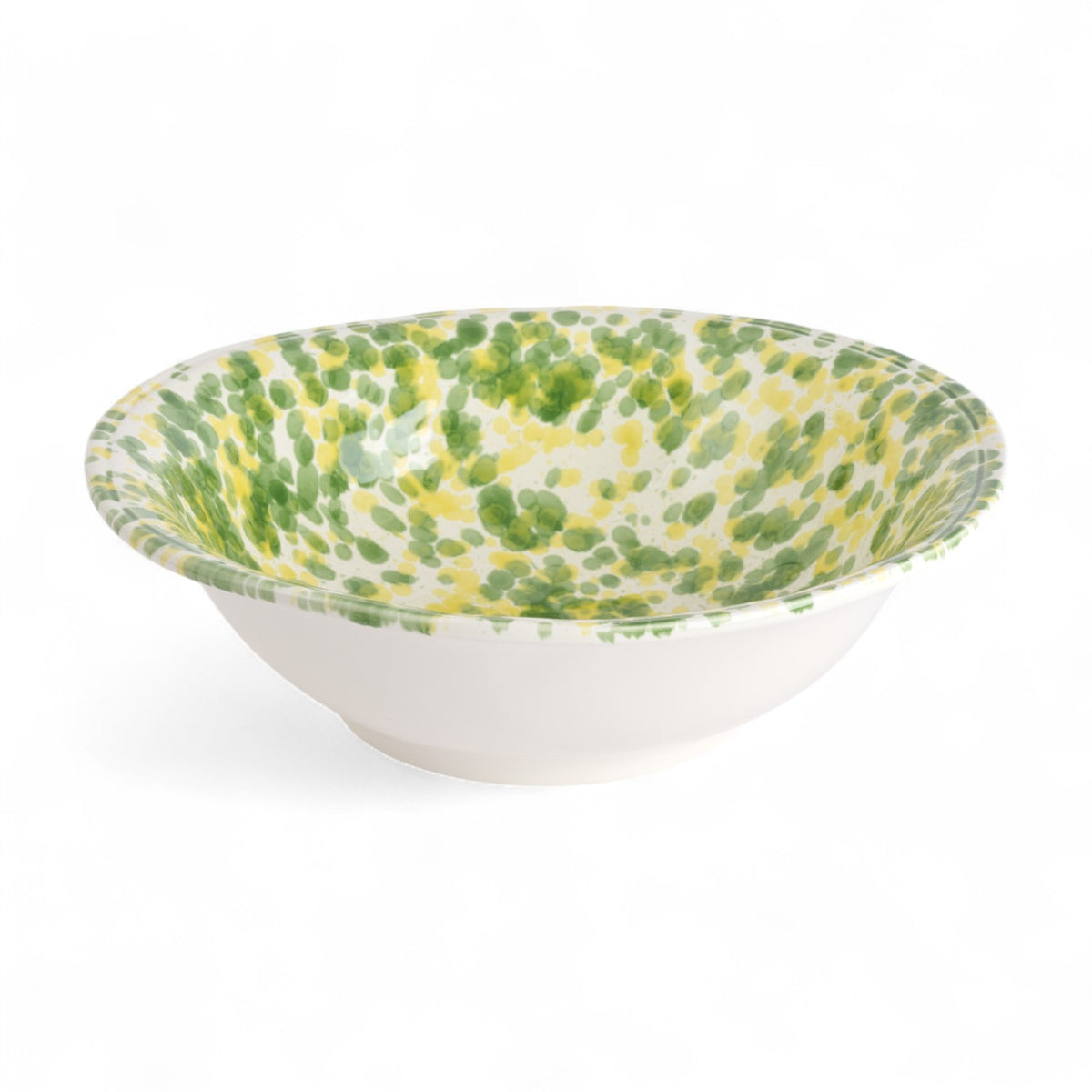 Splashed Green & Yellow Salad Bowl 29cm