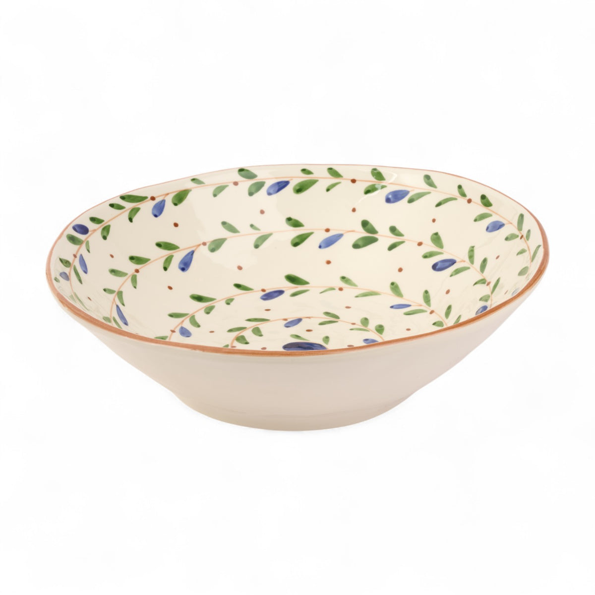 Spiral Blue and Green Low Bowl 31cm