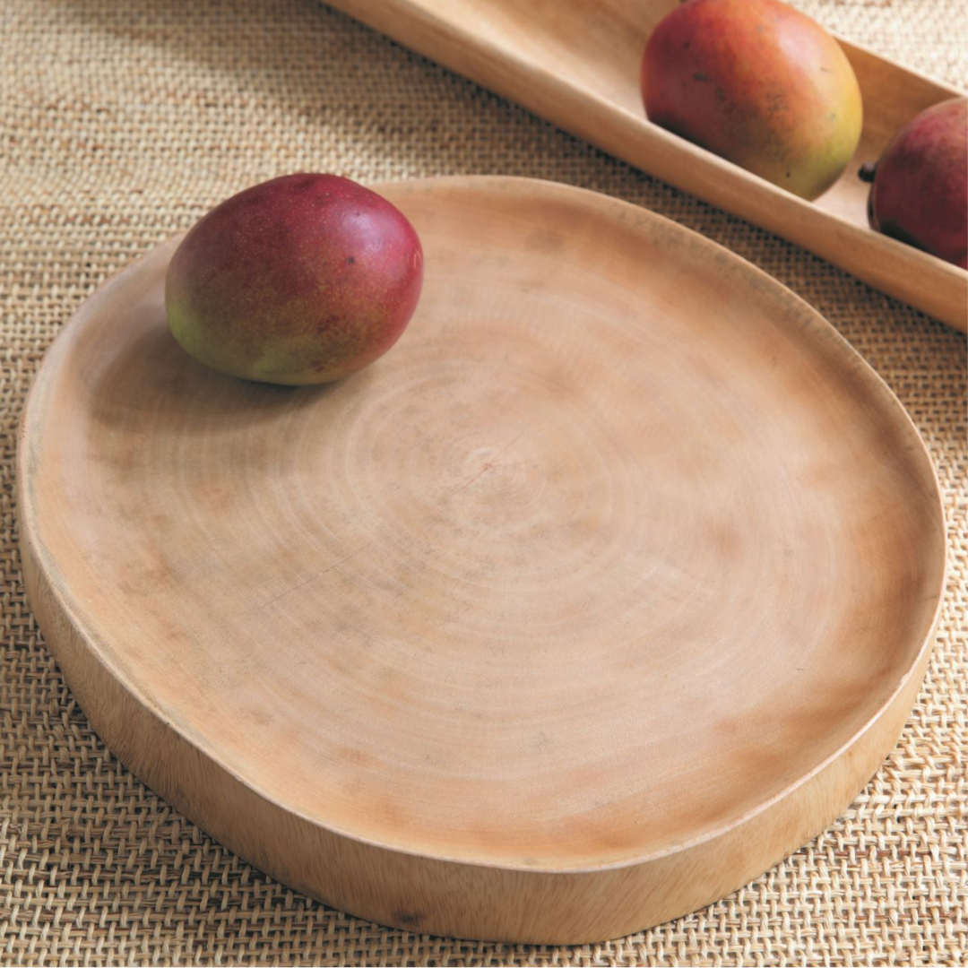 Flat Mango Wood Serving Plate