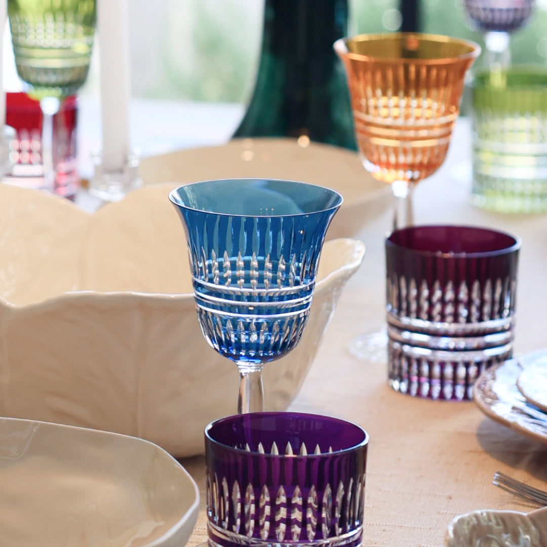 Lines Colored Wine Glasses, Set of 6