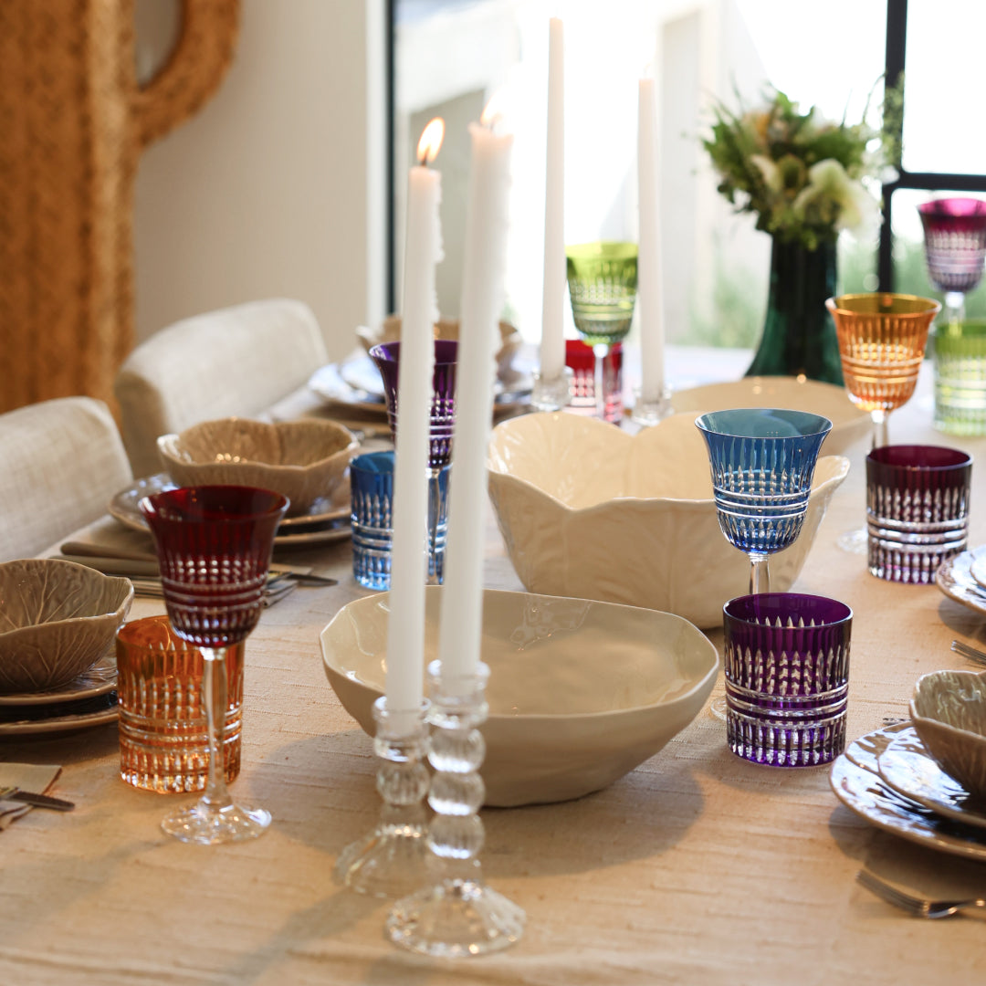 Lines Colored Wine Glasses, Set of 6