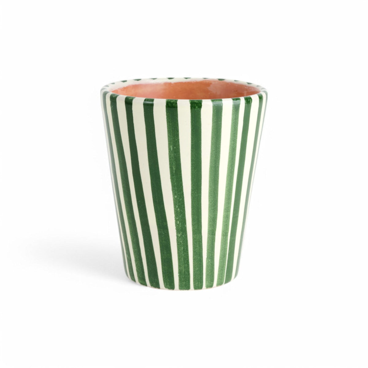 Hand Painted Striped Ceramic Mug/ Small Vase