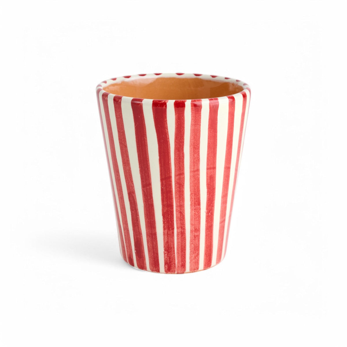Hand Painted Striped Ceramic Mug/ Small Vase