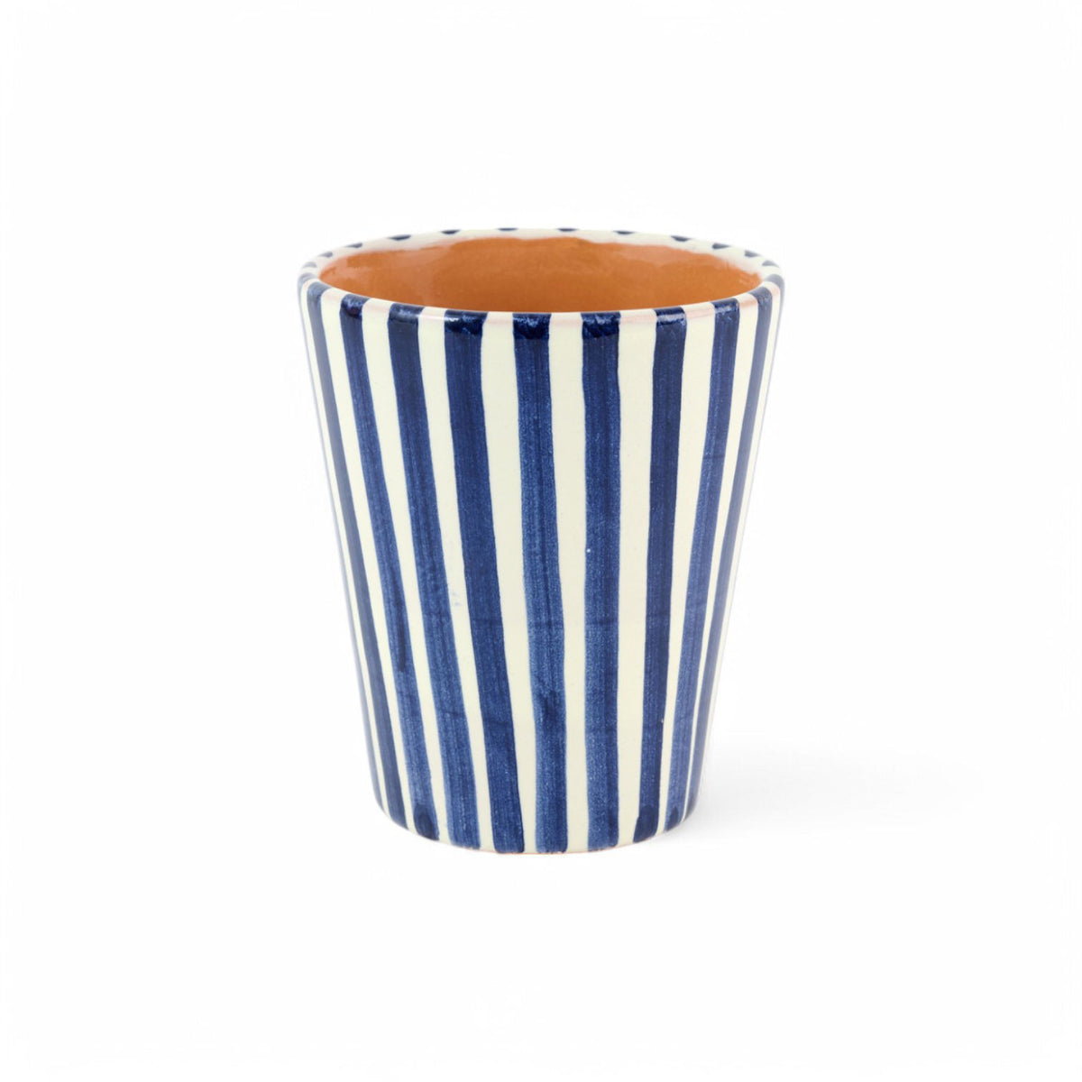 Hand Painted Striped Ceramic Mug/ Small Vase