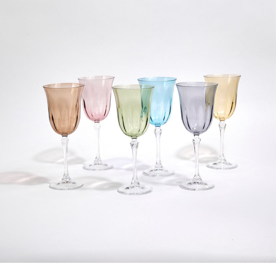 Pastel Colored Wine Glasses, Set of 6 – Blue Bandana
