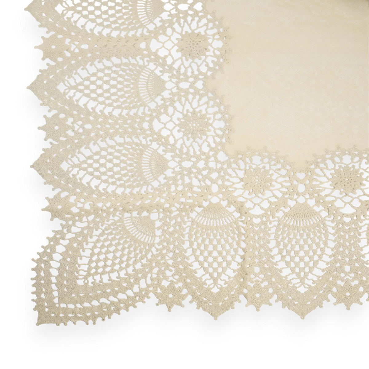 Waterproof Vinyl Crocher Tablecloth -Off White