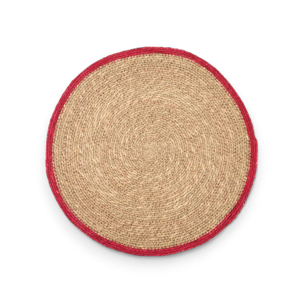 Hand Braided Placemat - Natural with colorful stripe