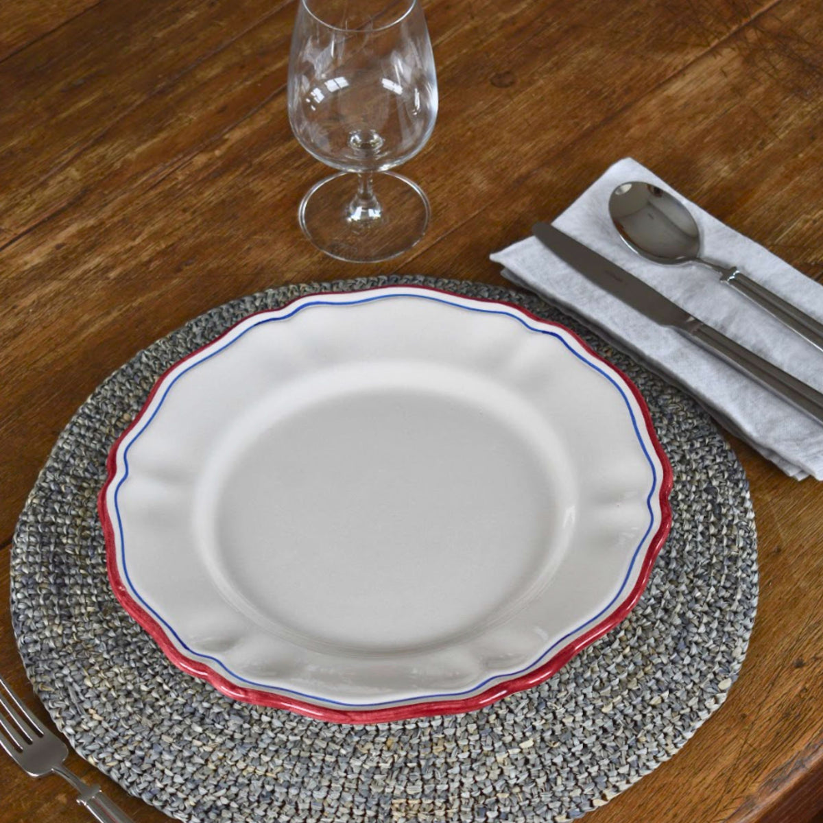 צלחת ארוחת ערב פרימוורה 2 פסים 28 ס״מ