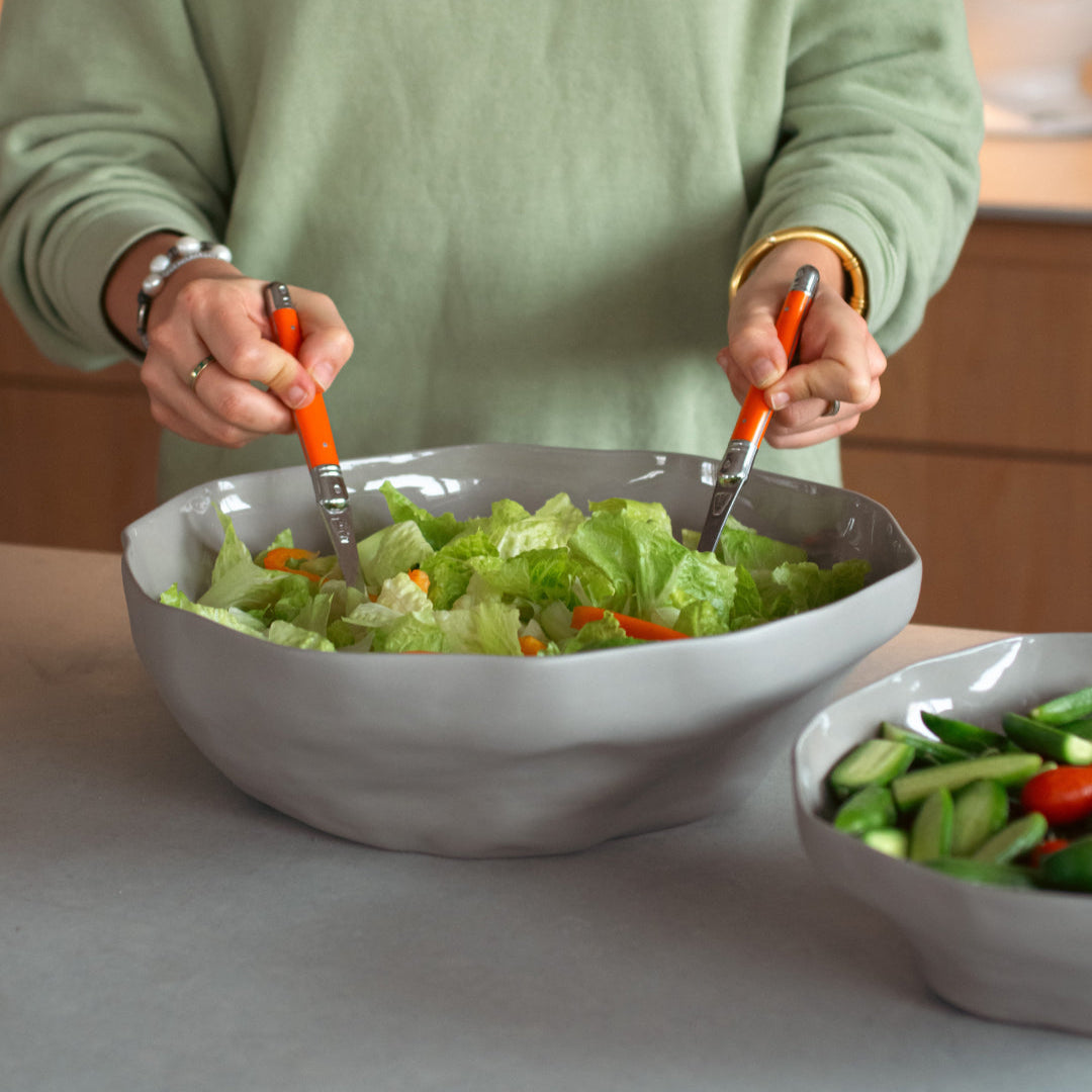 Organic Stoneware Gray Bowl Large