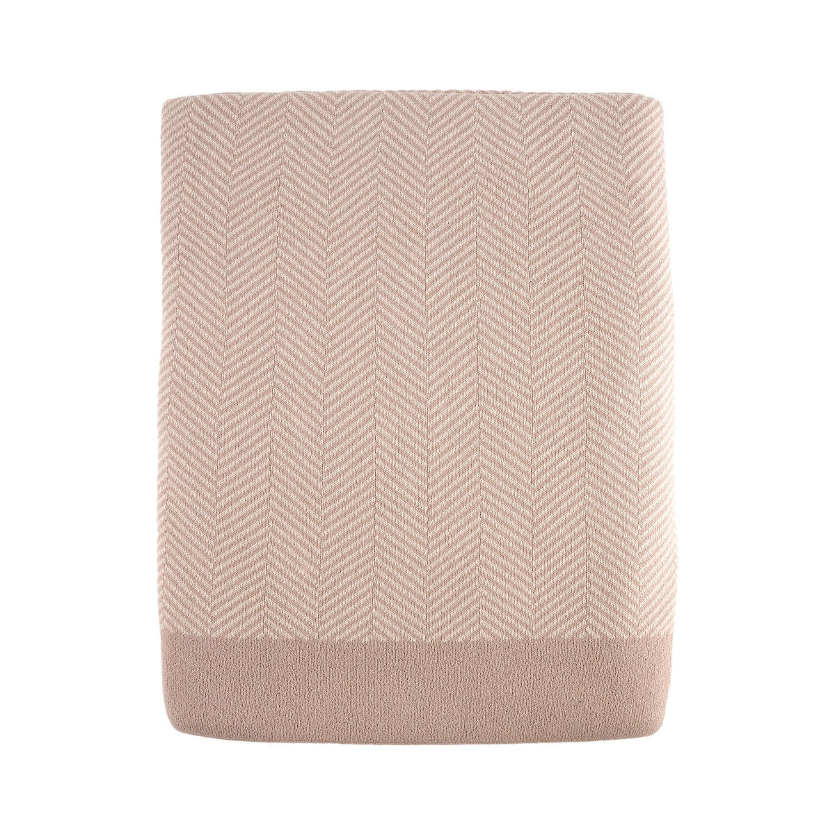 Knitted Cotton Fishbone Pattern Throw Grey