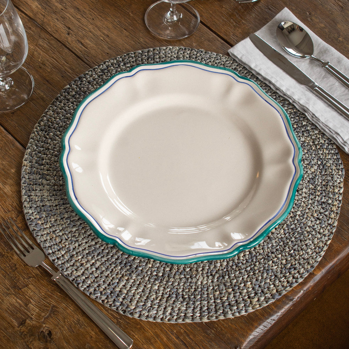 צלחת ארוחת ערב פרימוורה 2 פסים 28 ס״מ