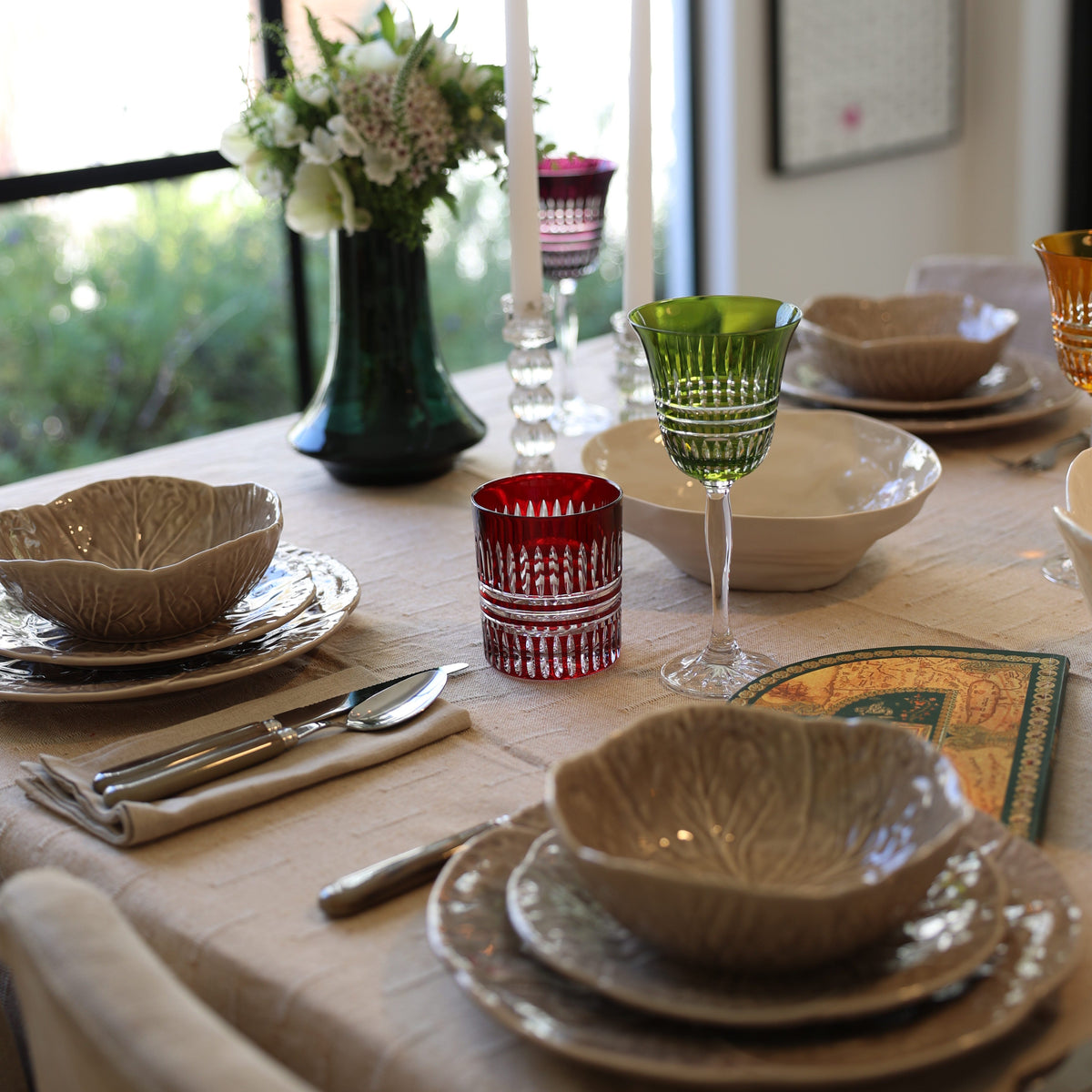 Lines Colored Wine Glasses, Set of 6