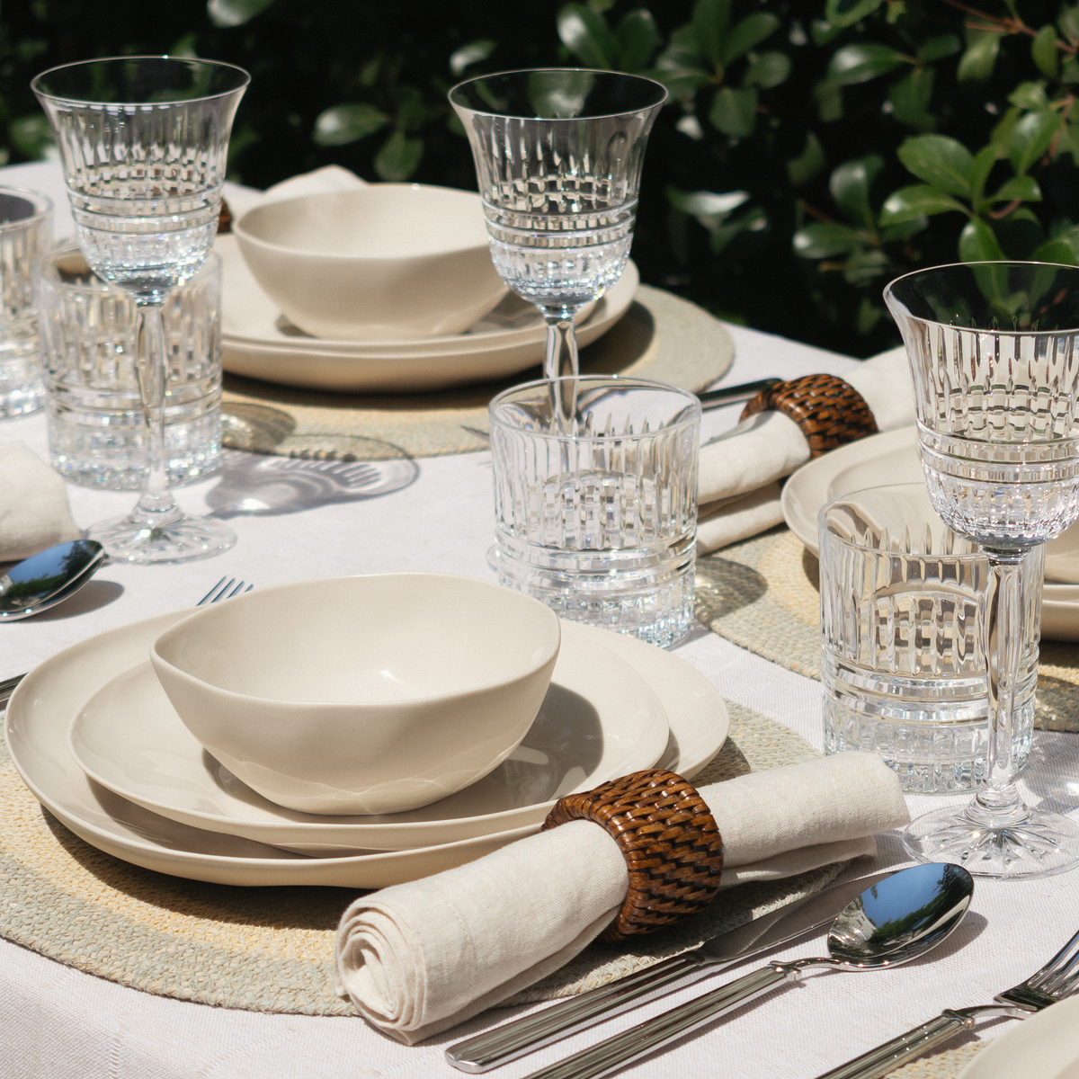 Clear Wine Crystal Lines Glasses, set of 6