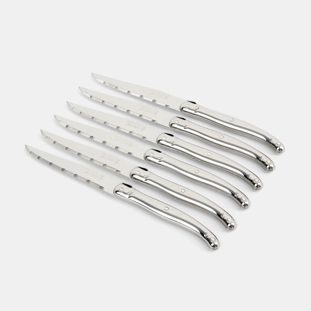Boxed Set For 6 White Steak Knives