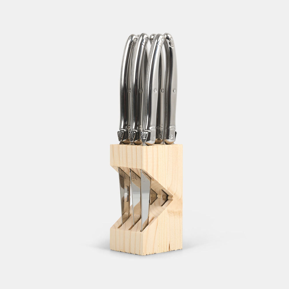 Boxed Set For 6 White Steak Knives