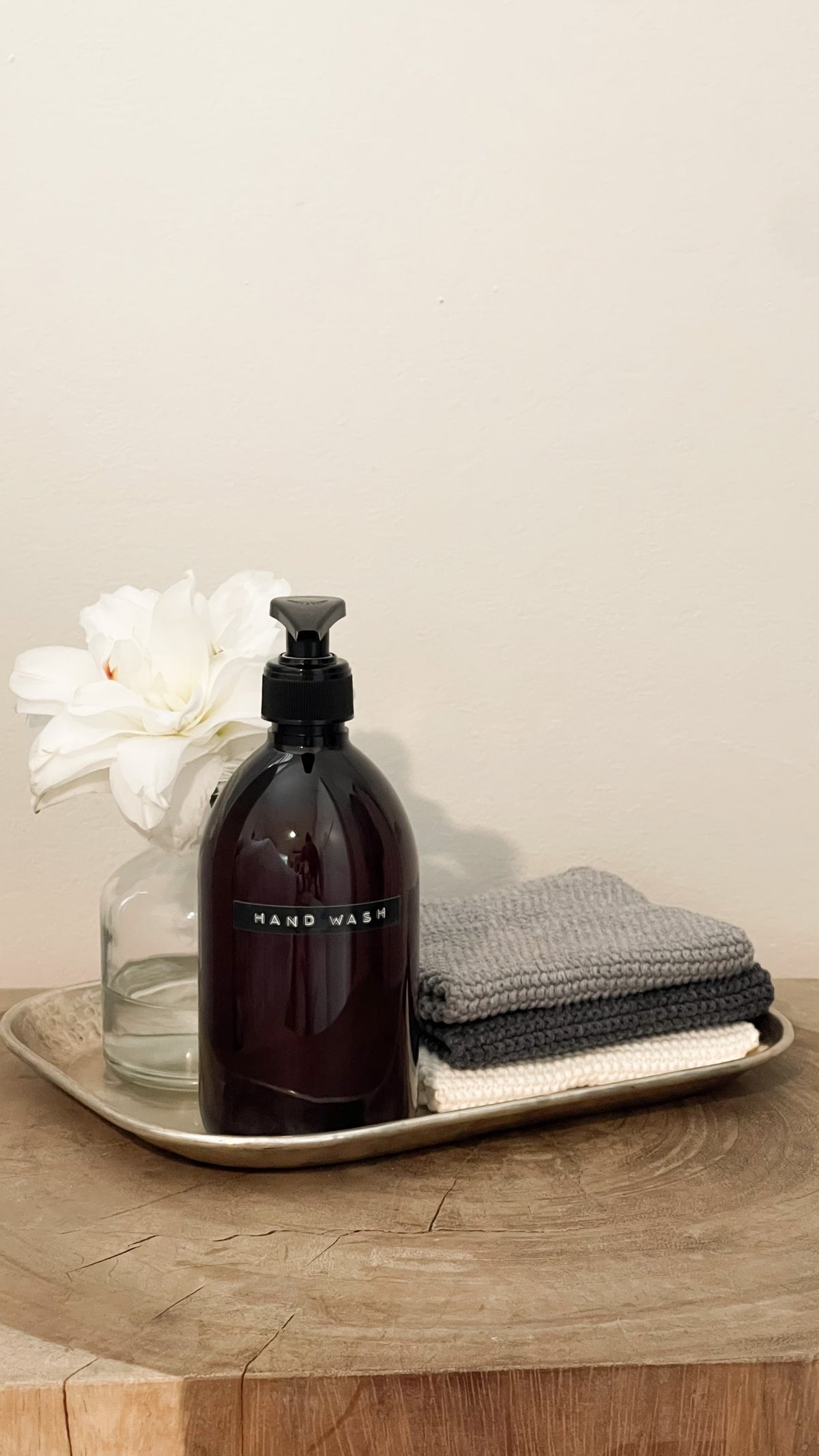 Grey Hand Towels, Set of 3