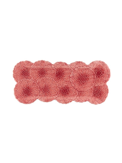 Verde Rectangular Flower Plate Pink