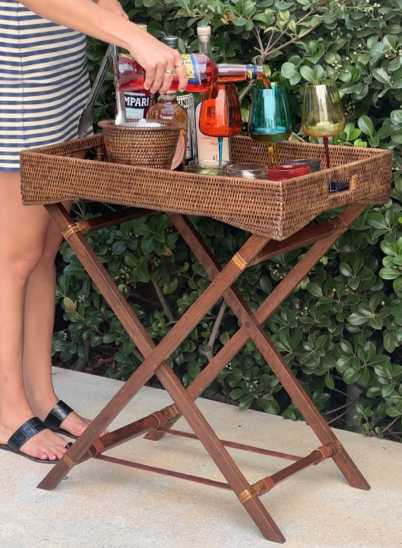 Rattan Rectangular Side Table