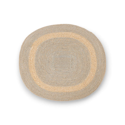 Oval Grey Placemat with Dark Grey Circle