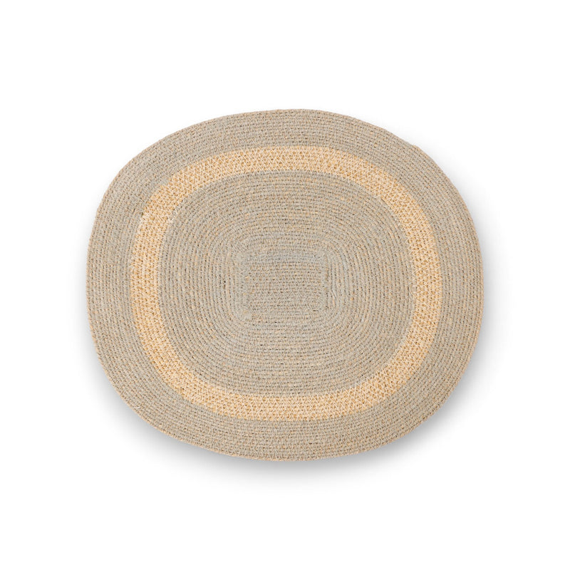 Oval Grey Placemat with Dark Grey Circle