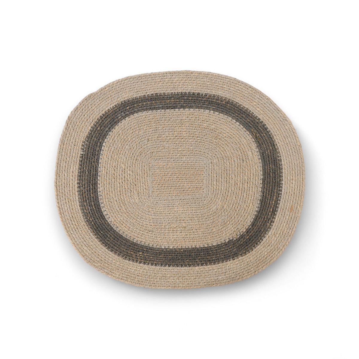 Oval Grey Placemat with Dark Grey Circle
