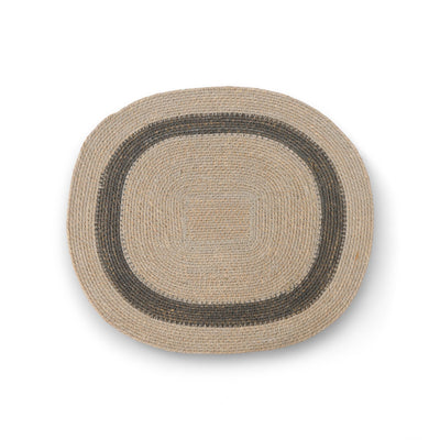 Oval Grey Placemat with Dark Grey Circle