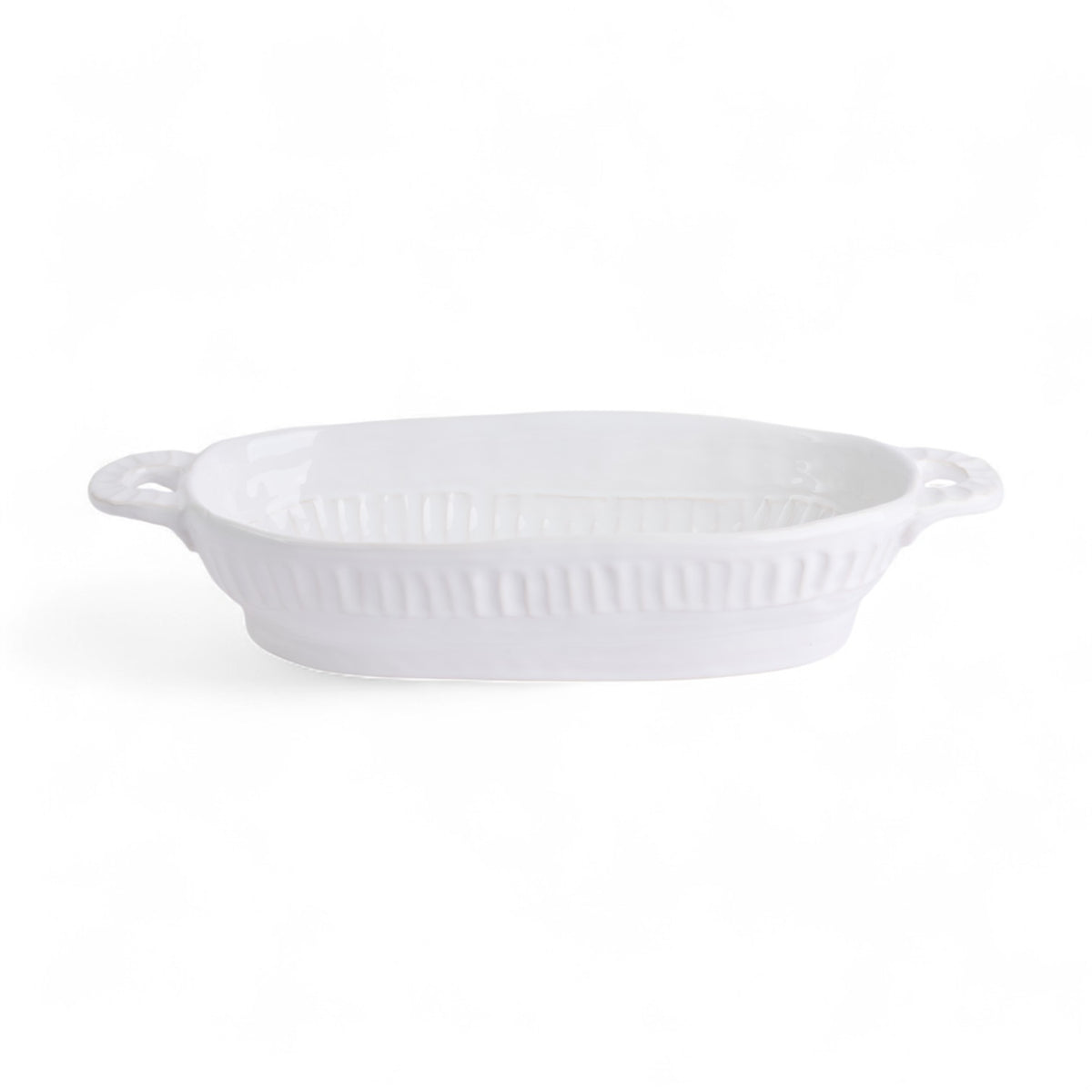 White Sophia Long Oval with Handles 42x17