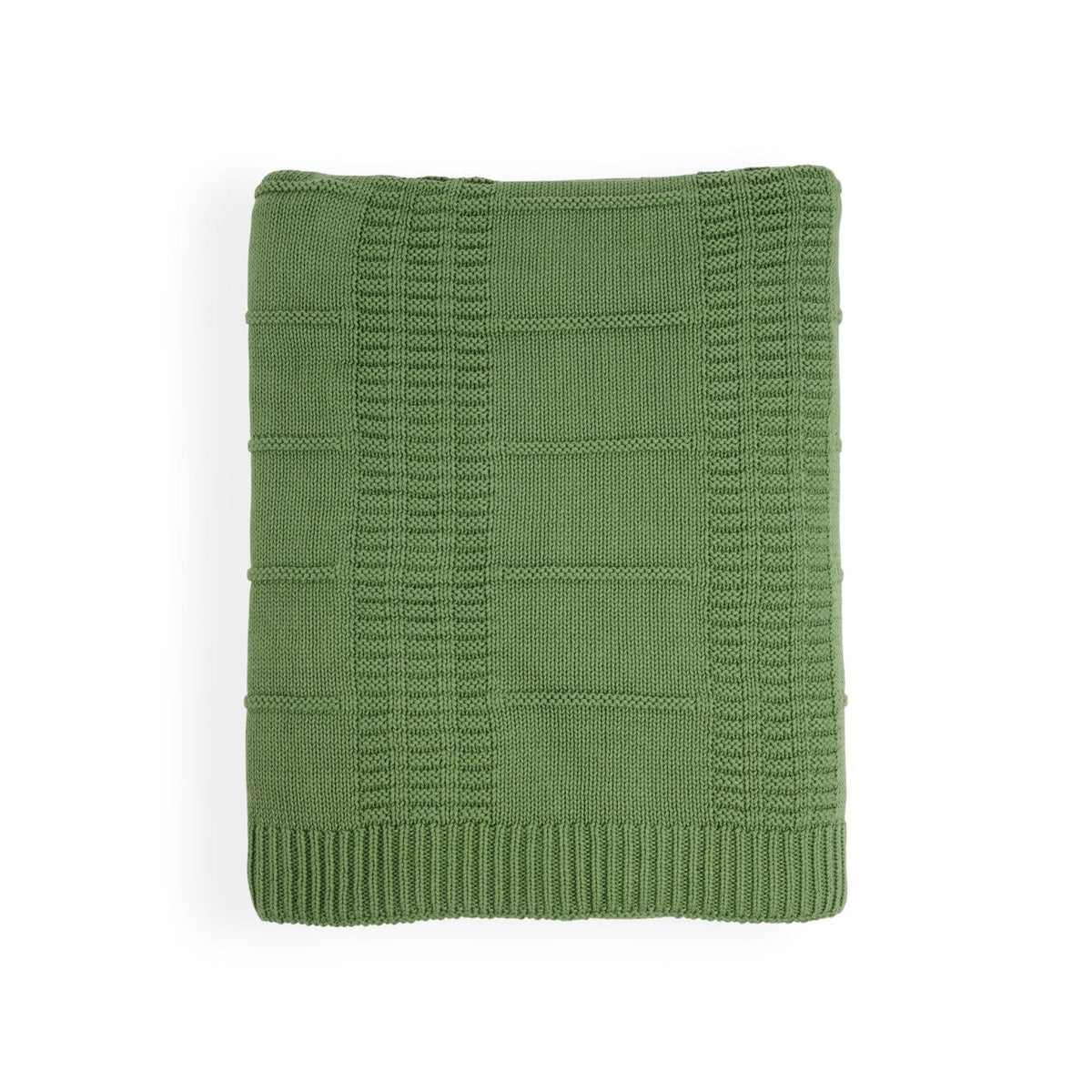 Knitted Cotton Throw - Green