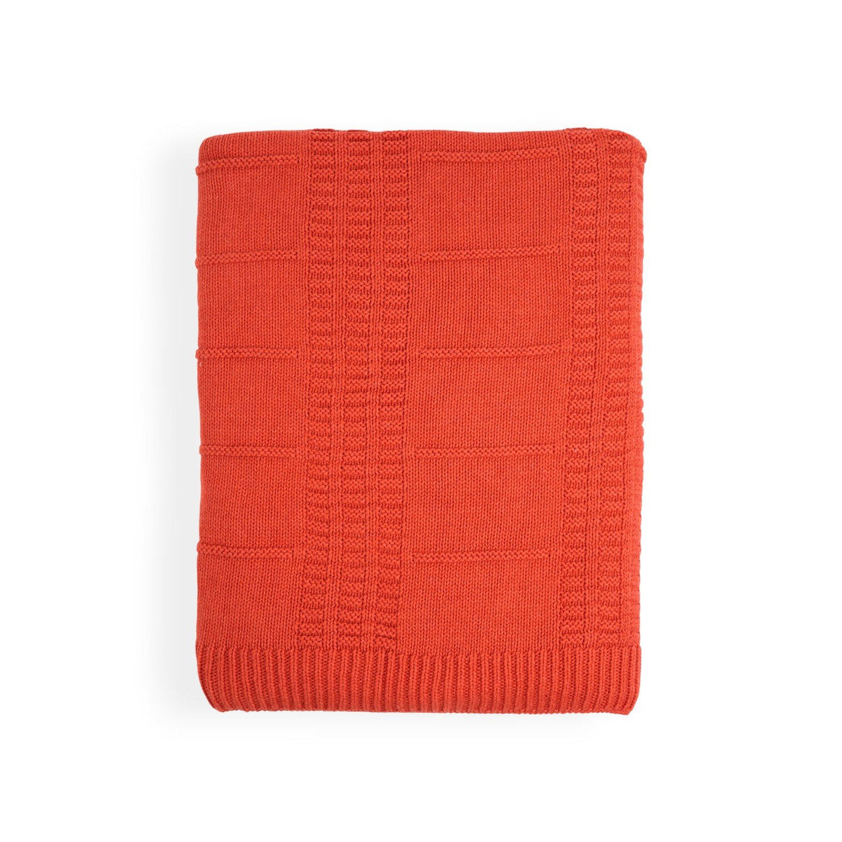Knitted Cotton Throw - Orange
