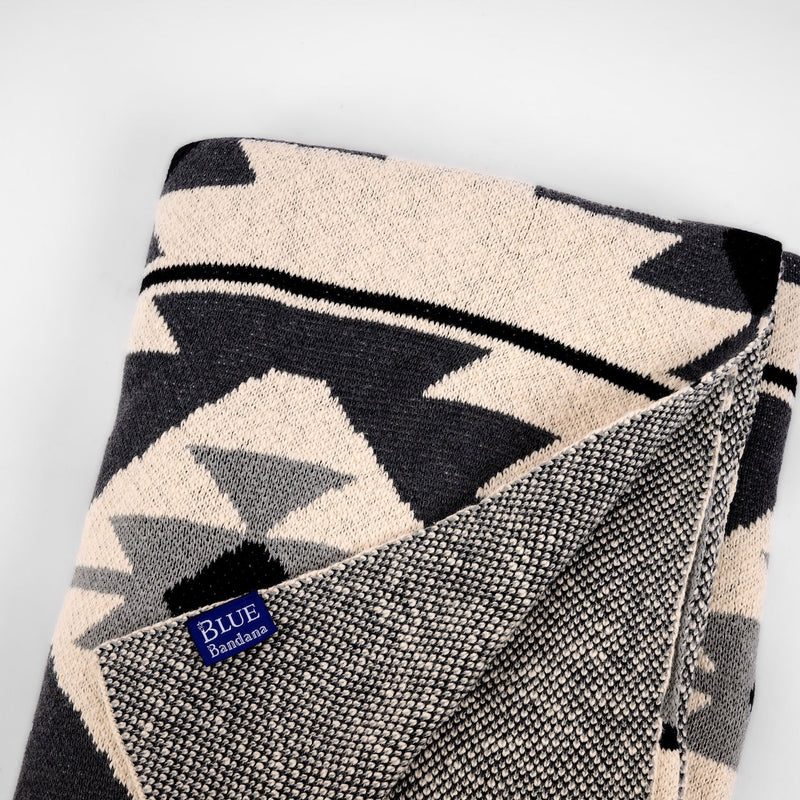 Knitted Cotton Throw - Aztek