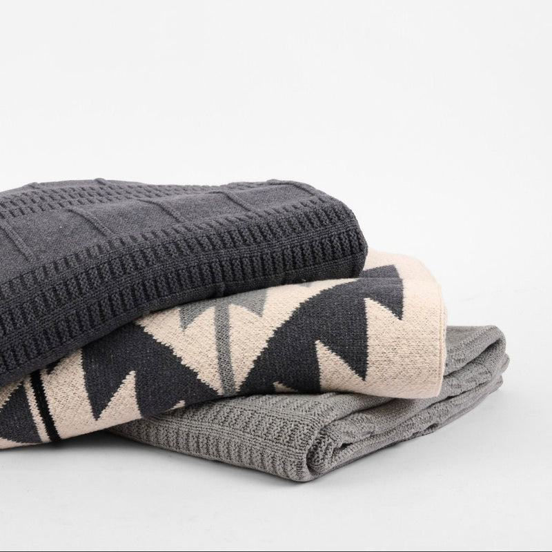 Knitted Cotton Throw - Aztek