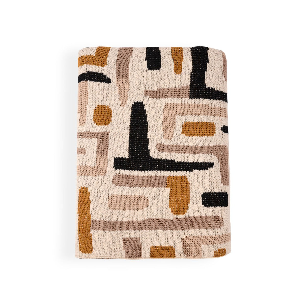 שמיכת סלון סרוגה - דגם אבסטרקטי