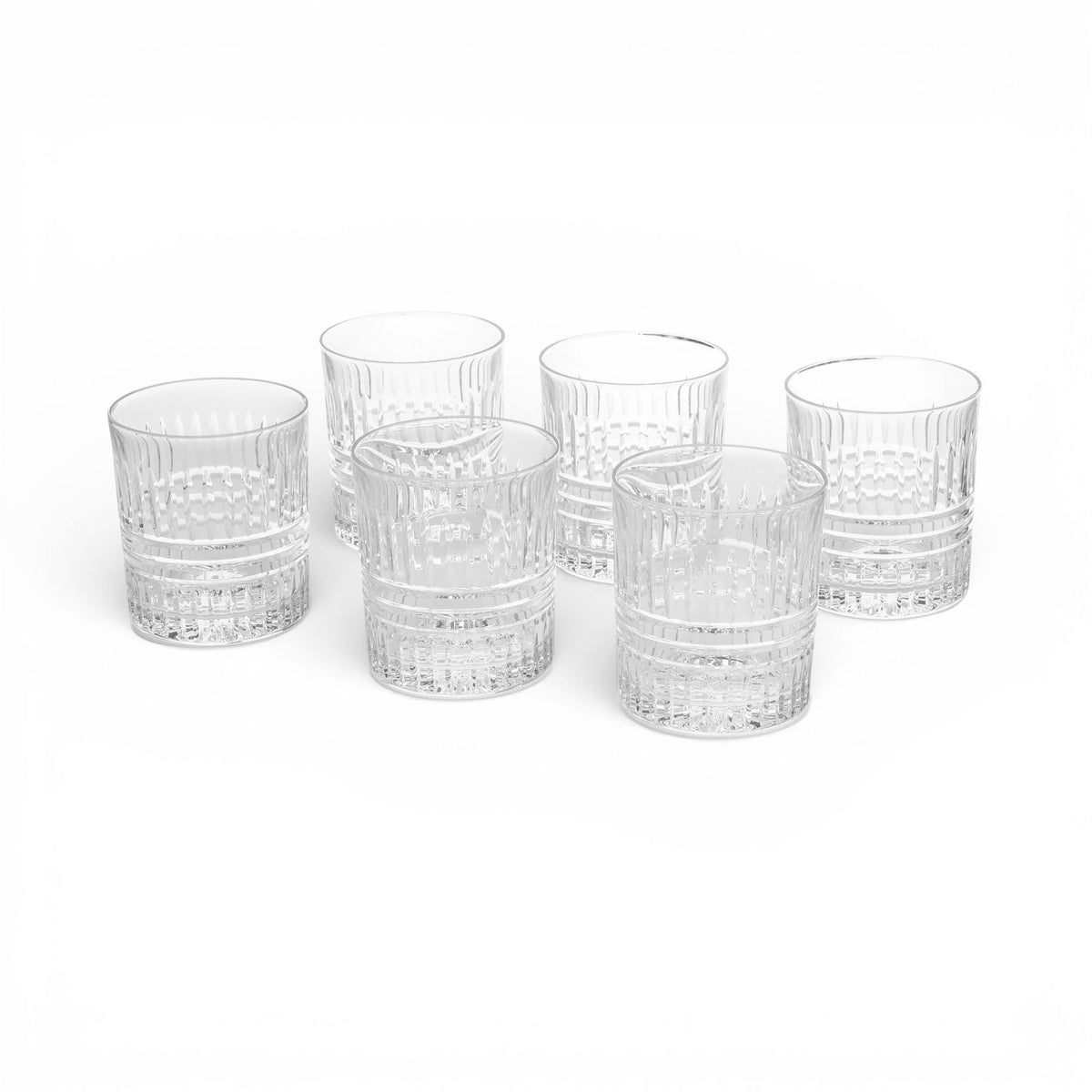 כוסות ויסקי קריסטל שקופות, סט של 6