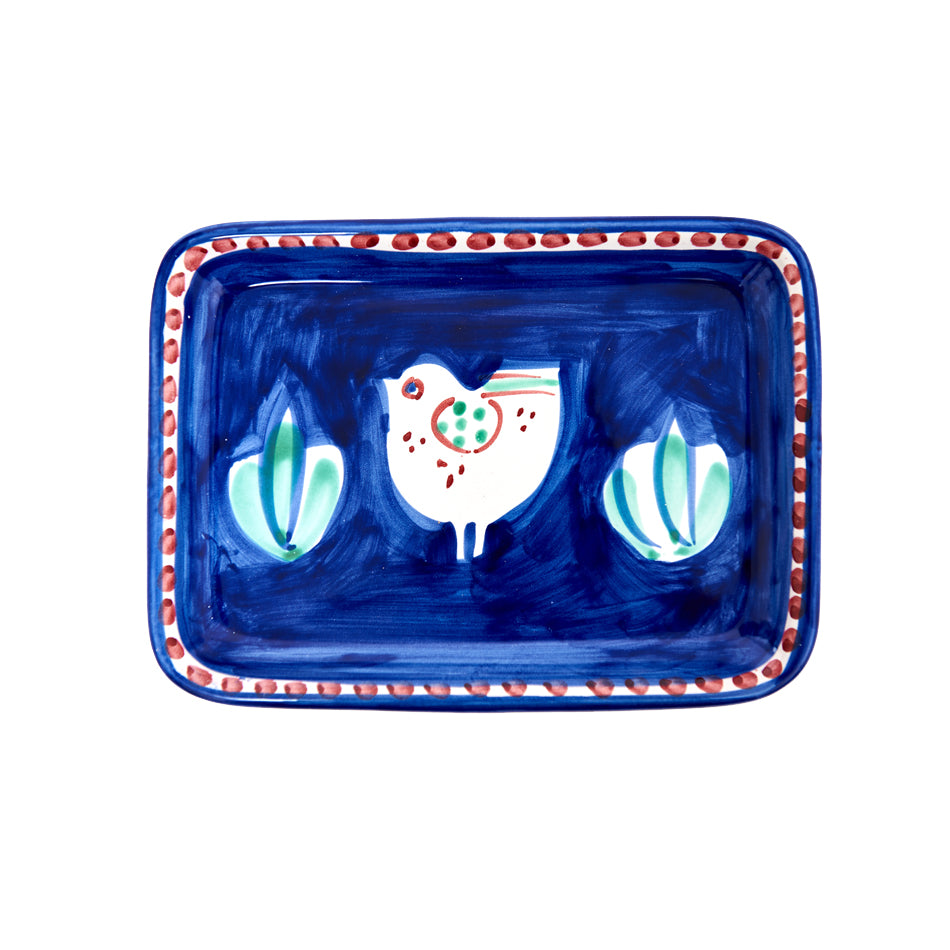 Campagna Rectangular Plate 17x24cm – Blue Bandana