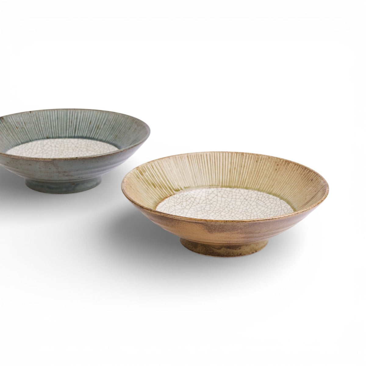 קערת בנזאי עם פס אוקר 25 ס"מ