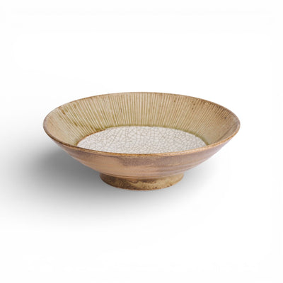 קערת בנזאי עם פס אוקר 25 ס"מ