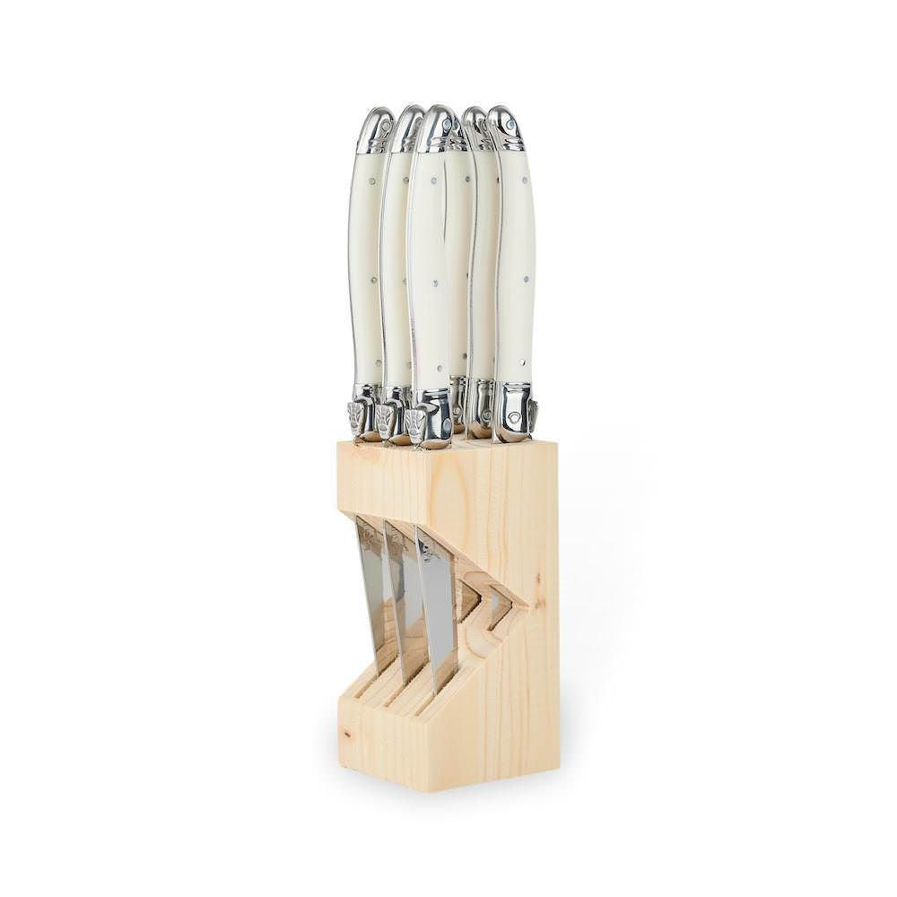 Boxed Set For 6 White Steak Knives