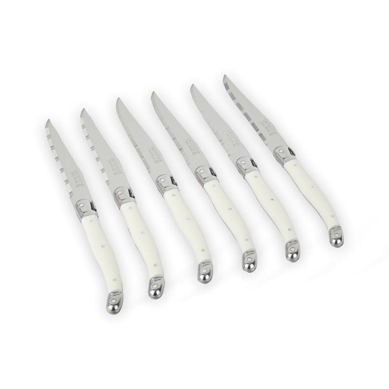 Boxed Set For 6 White Steak Knives