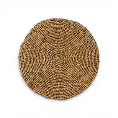 Round Raffia Placemat - Gold