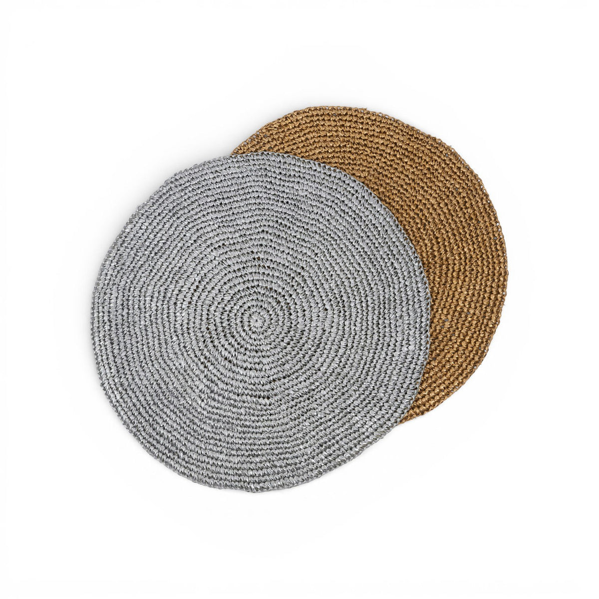 Round Raffia Placemat - Gold