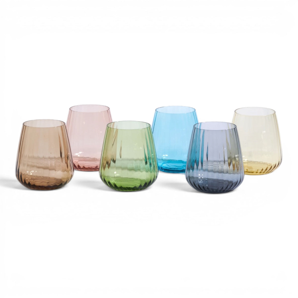 Pastel Colored Water Glasses, Set of 6