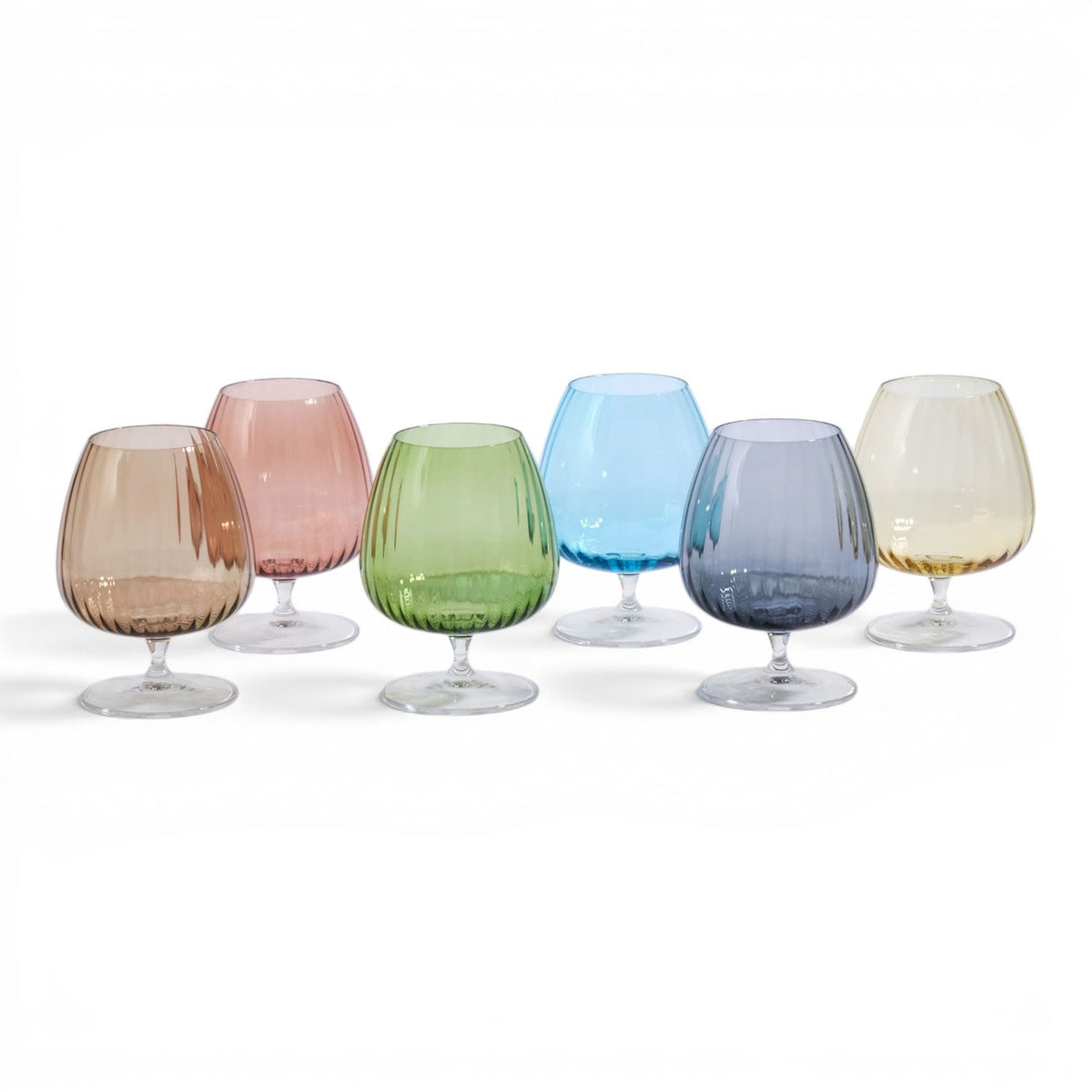 Short-stem Pastel Colored WIne Glasses, Set of 6