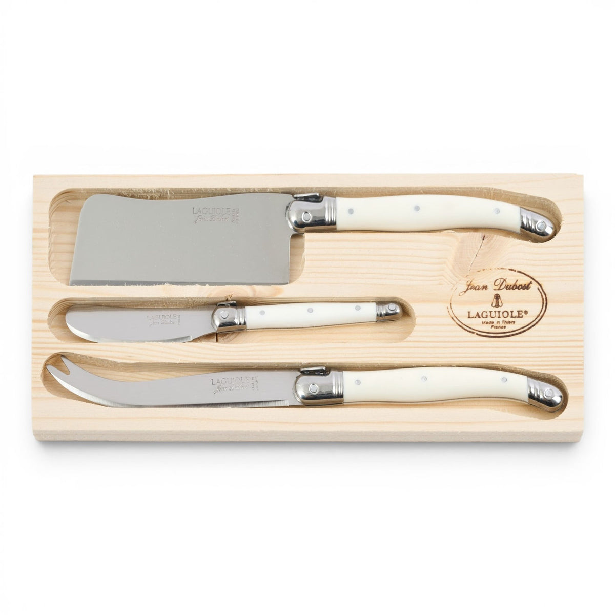 Set of 3 Cheese Knives - White