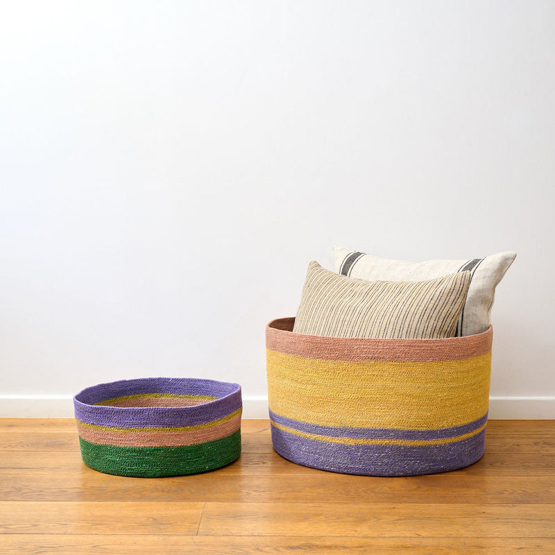 Low Round Basket- Colorful
