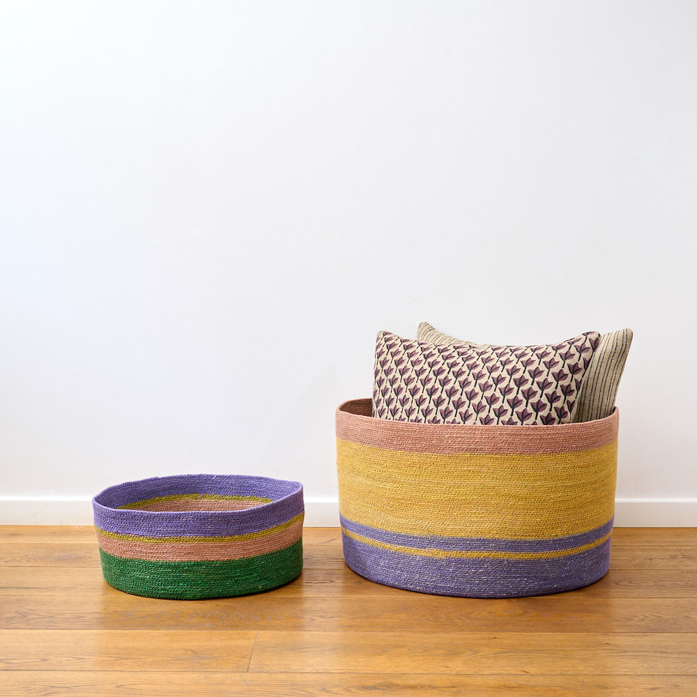 Large Round Basket- Colorful