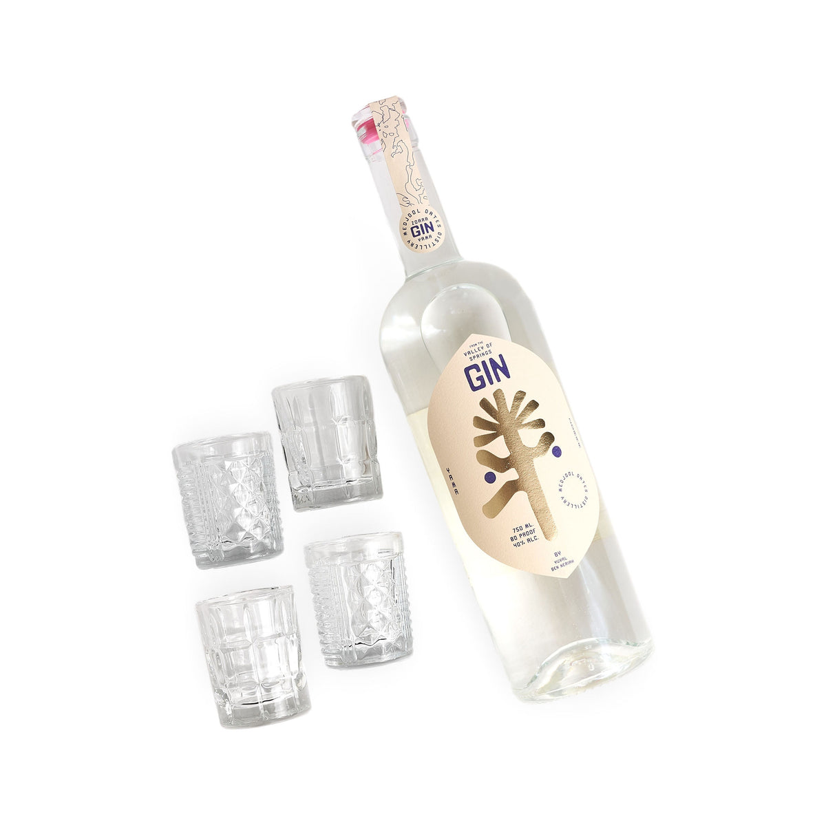 Yama Zohara Gin Set with 4 Designed Shot Glasses