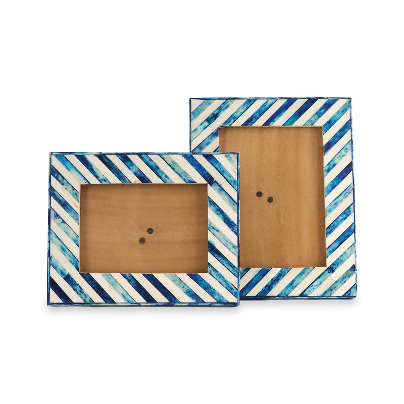 Blue Picture Frame & Knitted Blanket Baby Gift Set