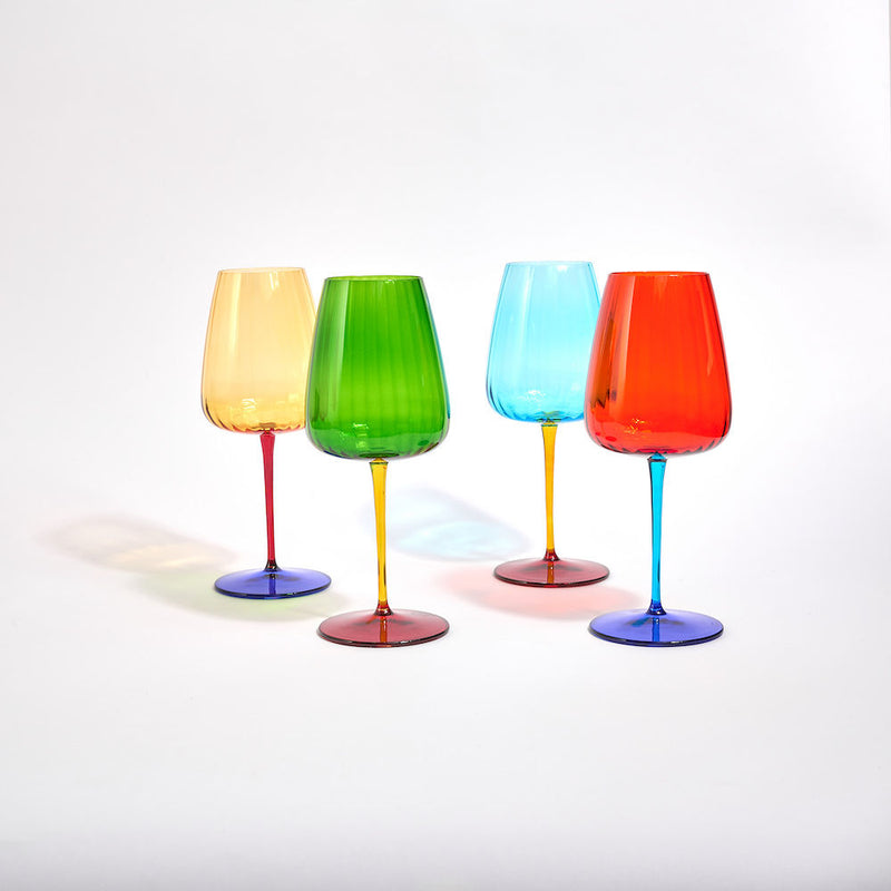 Colored Wine Glasses, Set of 4