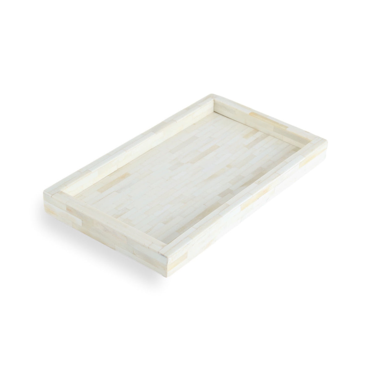 Horn & Resin Rectangular Off White Tray