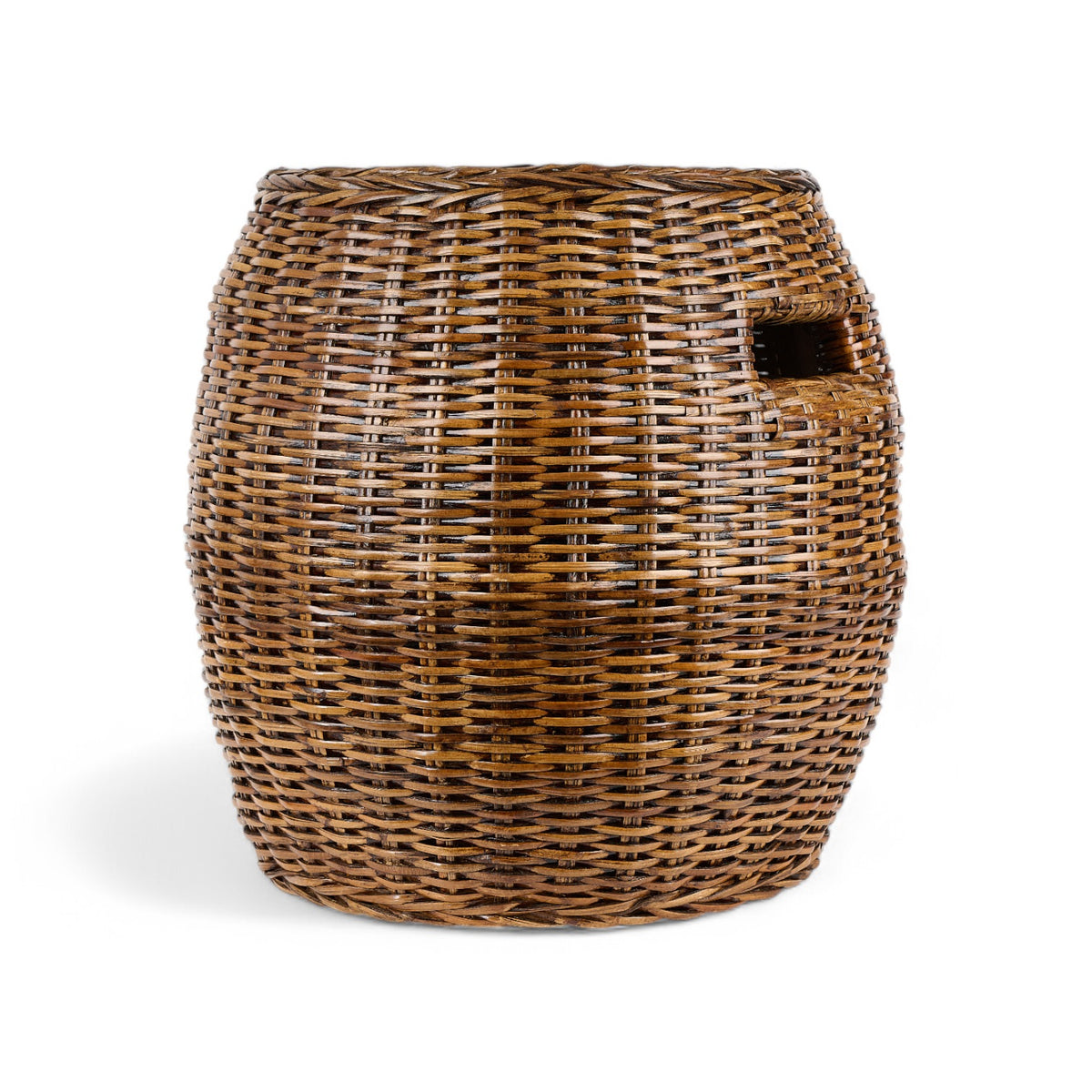 Rattan Drum Stool with Handles